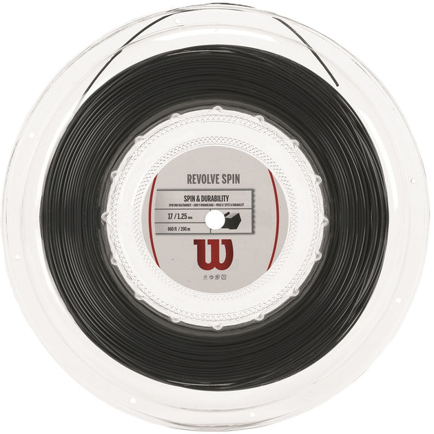 Wilson Revolve Spin 17g Tennis String (Reel) - Black