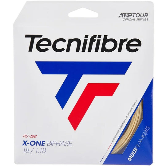 01GXO118-Red Tecnifibre X-One Biphase Tennis String 18g (Set)