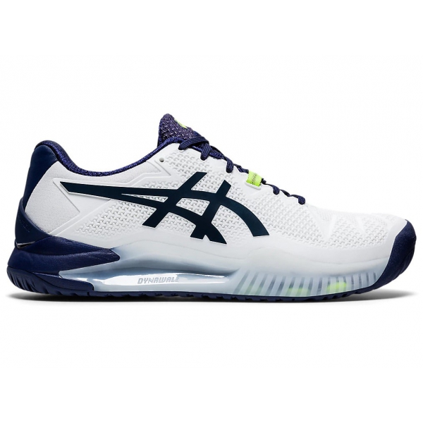ASICS Men's Gel-Resolution 8 Wide Tennis Shoes (White/Peacoat) - Do It ...