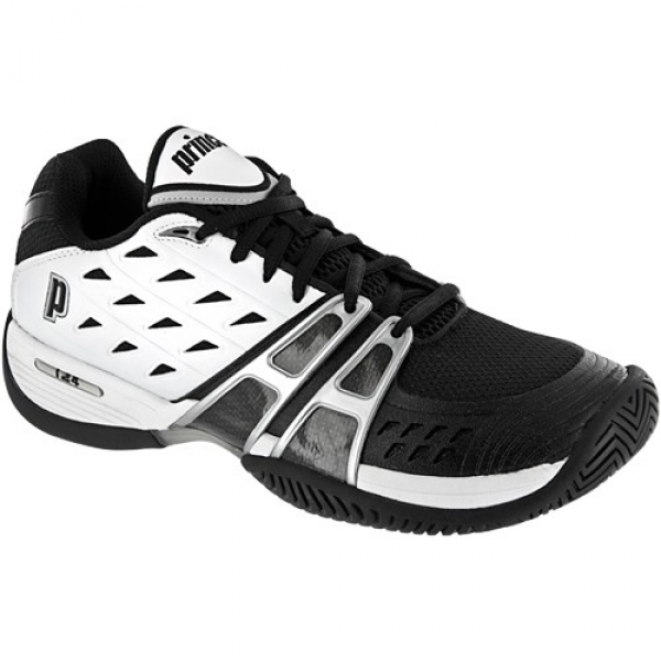 Prince Men's T24 Tennis Shoe (Wht/ Blk/ Sil) from Do It Tennis