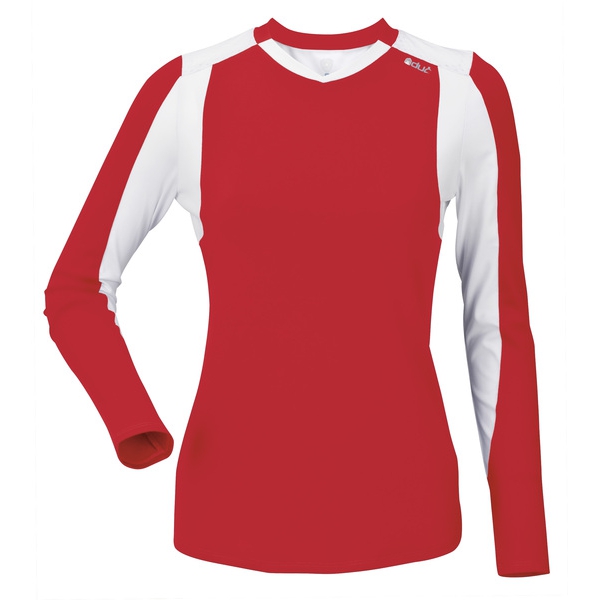 DUC Roll Women's Longsleeve (Red/ White) - Do It Tennis