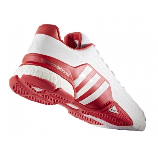 Adidas Men's Barricade Boost Tennis Shoes (White/Red) from Do It Tennis