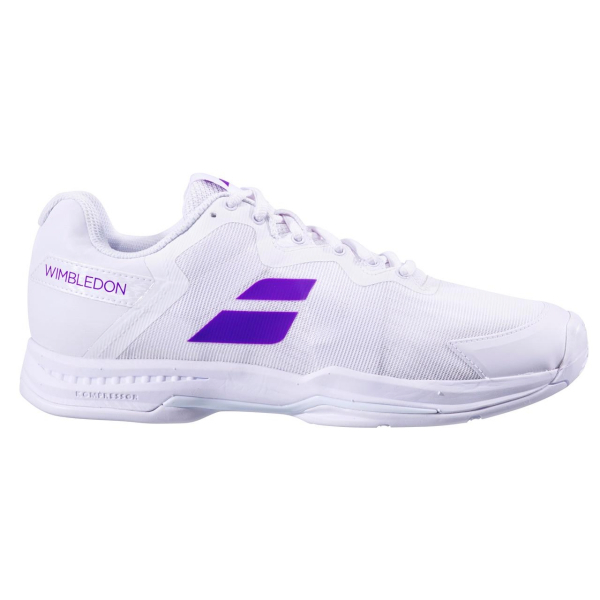 Babolat Men #39 s SFX3 All Court Wimbledon Tennis Shoes (White/Purple)