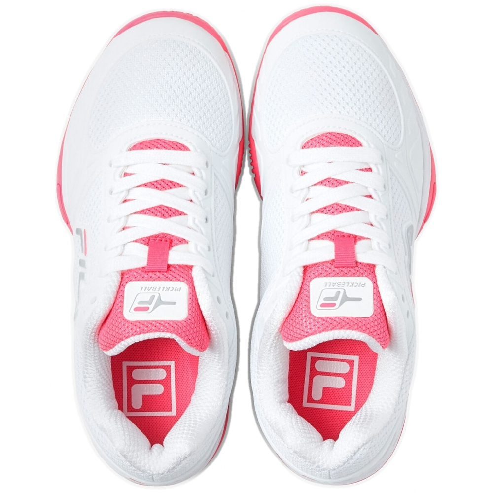 Fila Women #39 s Volley Zone Pickleball Shoes (White/Knockout Pink/White)