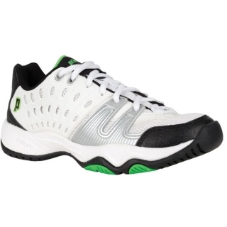 Prince Junior's T22 Tennis Shoes (White/ Black/ Green) - Do It Tennis