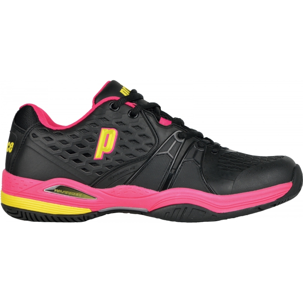 Prince Women's Warrior Tennis Shoes (Black/ Pink/ Yellow) - Do It Tennis