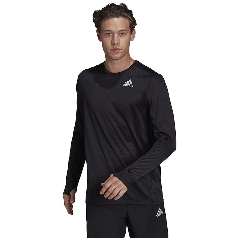 Adidas Men's Own The Run Long Sleeve Tennis Training Tee (Black)