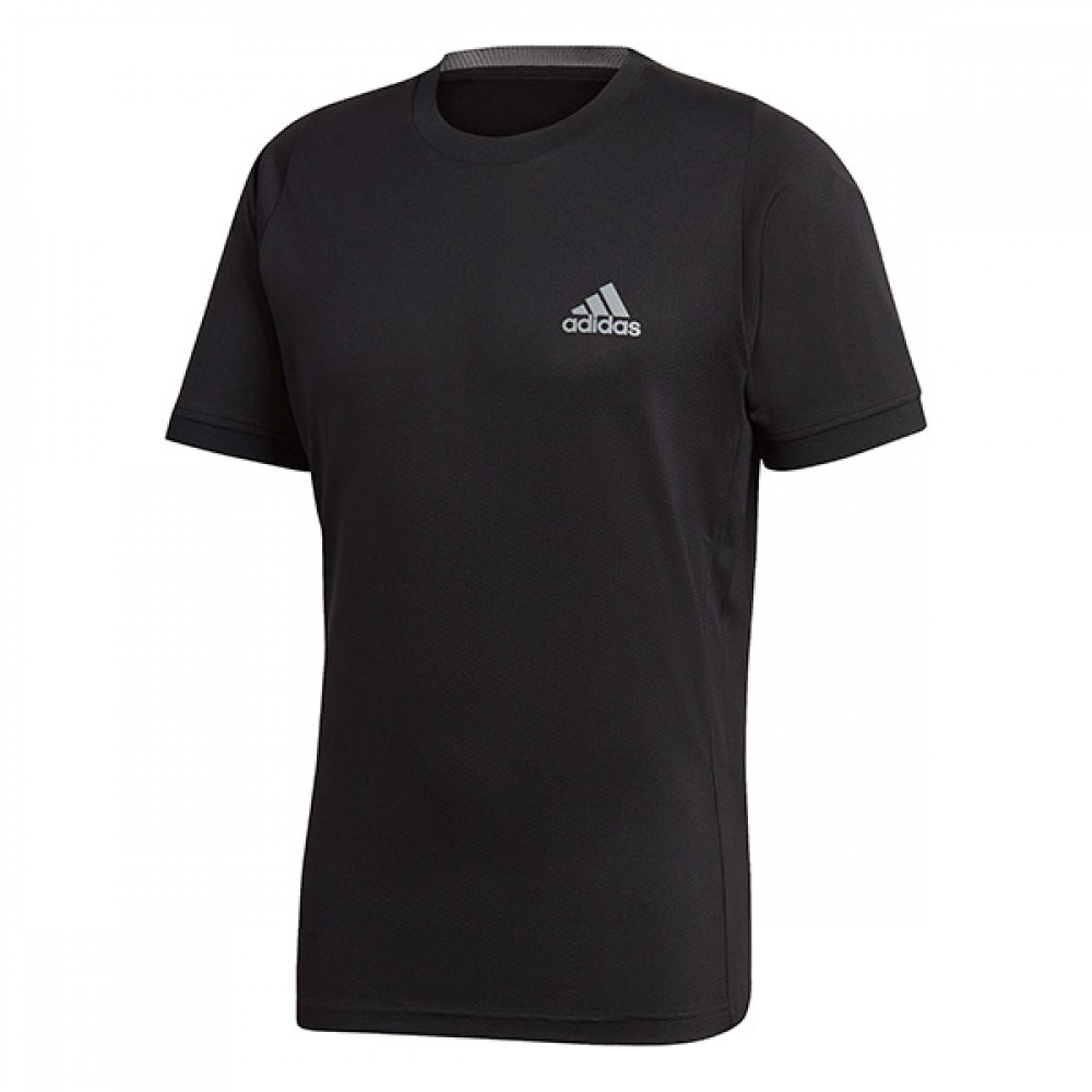 adidas Men's Freelift Short Sleeve Tennis Tee (Black/White)