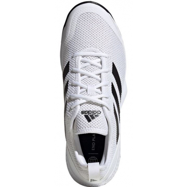 Adidas Men's CourtFlash Tennis Shoes (White/Core Black)