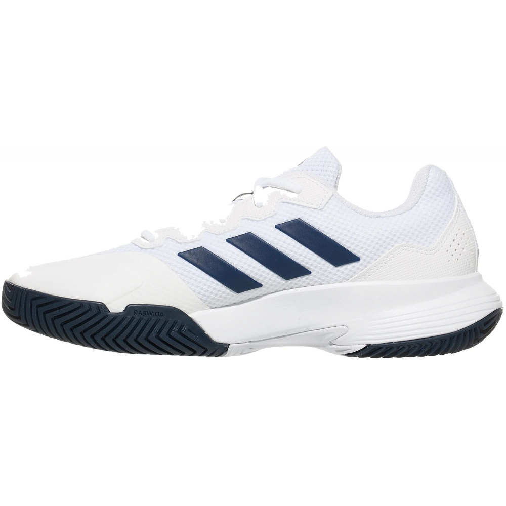 Adidas Men's GameCourt 2 Tennis Shoes (Cloud White/Team Navy Blue/Cloud ...