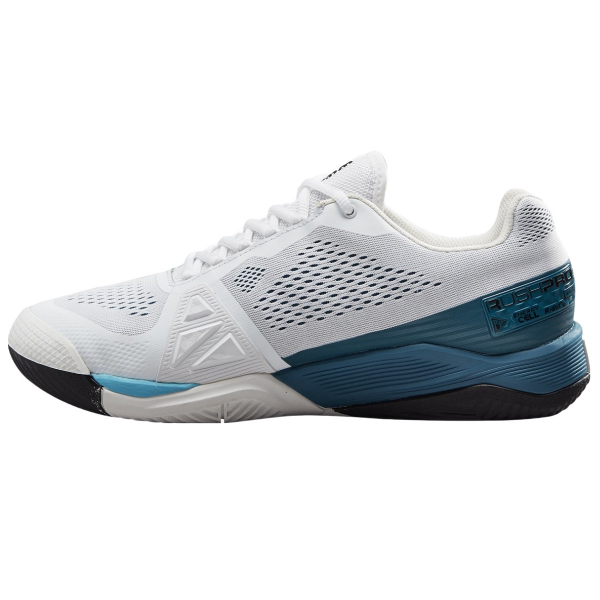 Wilson Men's Rush Pro 4.0 Tennis Shoes (White/Blue Coral/Blue Atoll)