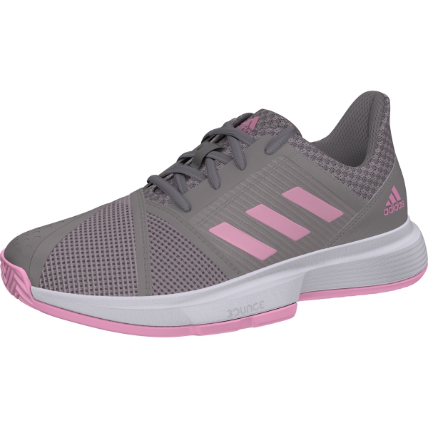 Adidas Junior CourtJam Tennis Shoes (Light Granite/True Pink) - Do It ...