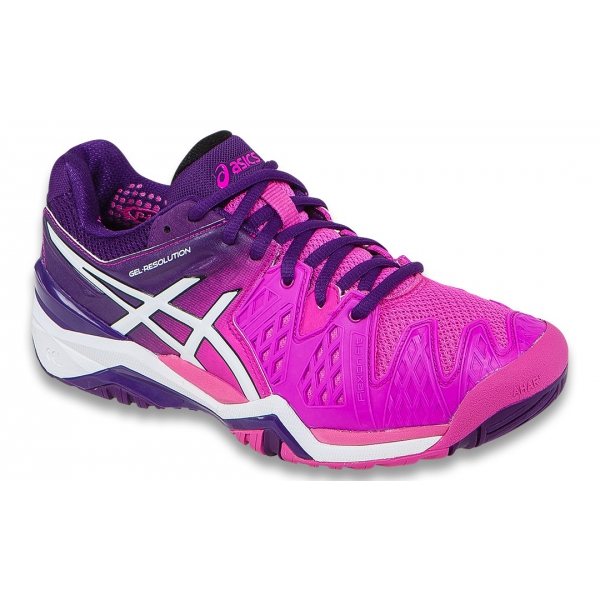 Asics Women's Gel Resolution 6 Shoes (Hot Pink/White/Purple) - Do It Tennis