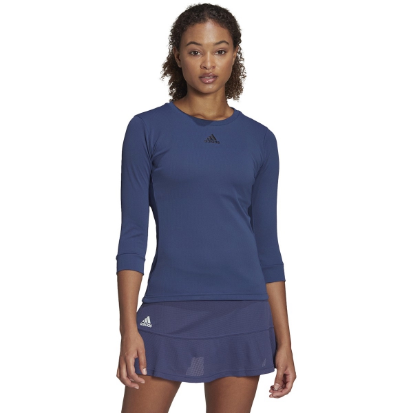 Adidas Women's HEAT.RDY 3/4 Sleeve Tennis Top (Tech Indigo/Night Metallic)