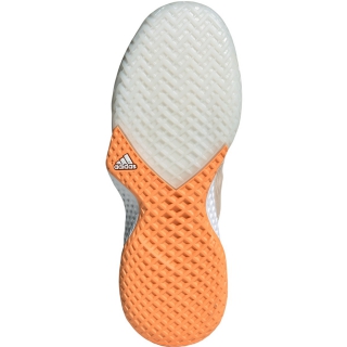 orange and white tennis shoes