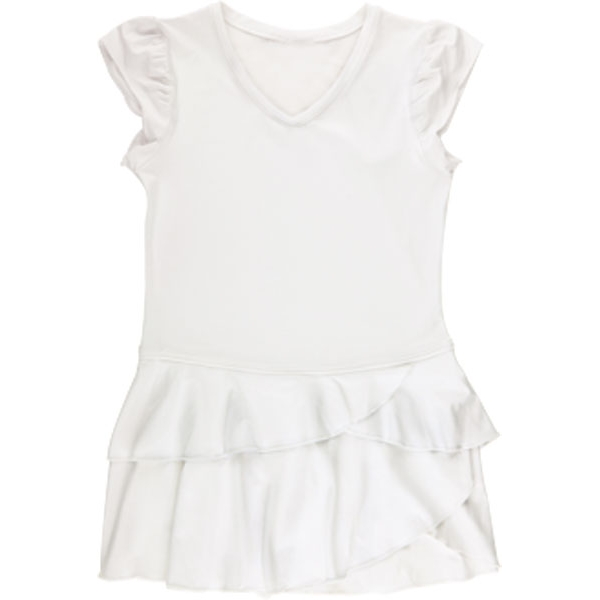 Little Miss Tennis Soft Ruffle Dress (Wht) - Do It Tennis