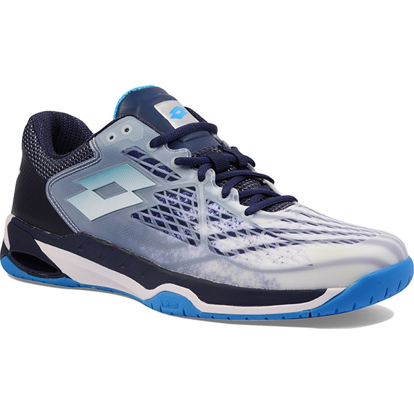 Lotto Men's Mirage 100 Speed Tennis Shoes (All White and Diva Blue)