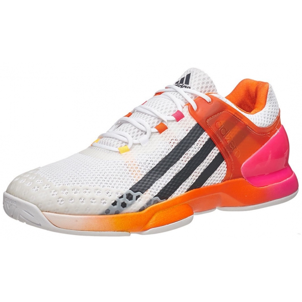 Adidas Men's adizero Ubersonic Tennis Shoes (White/ Orange/ Pink) - Do ...