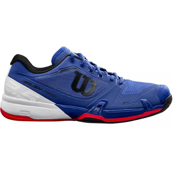 Wilson Men's Rush Pro 2.5 Tennis Shoes (Blue/White/Neon Red)