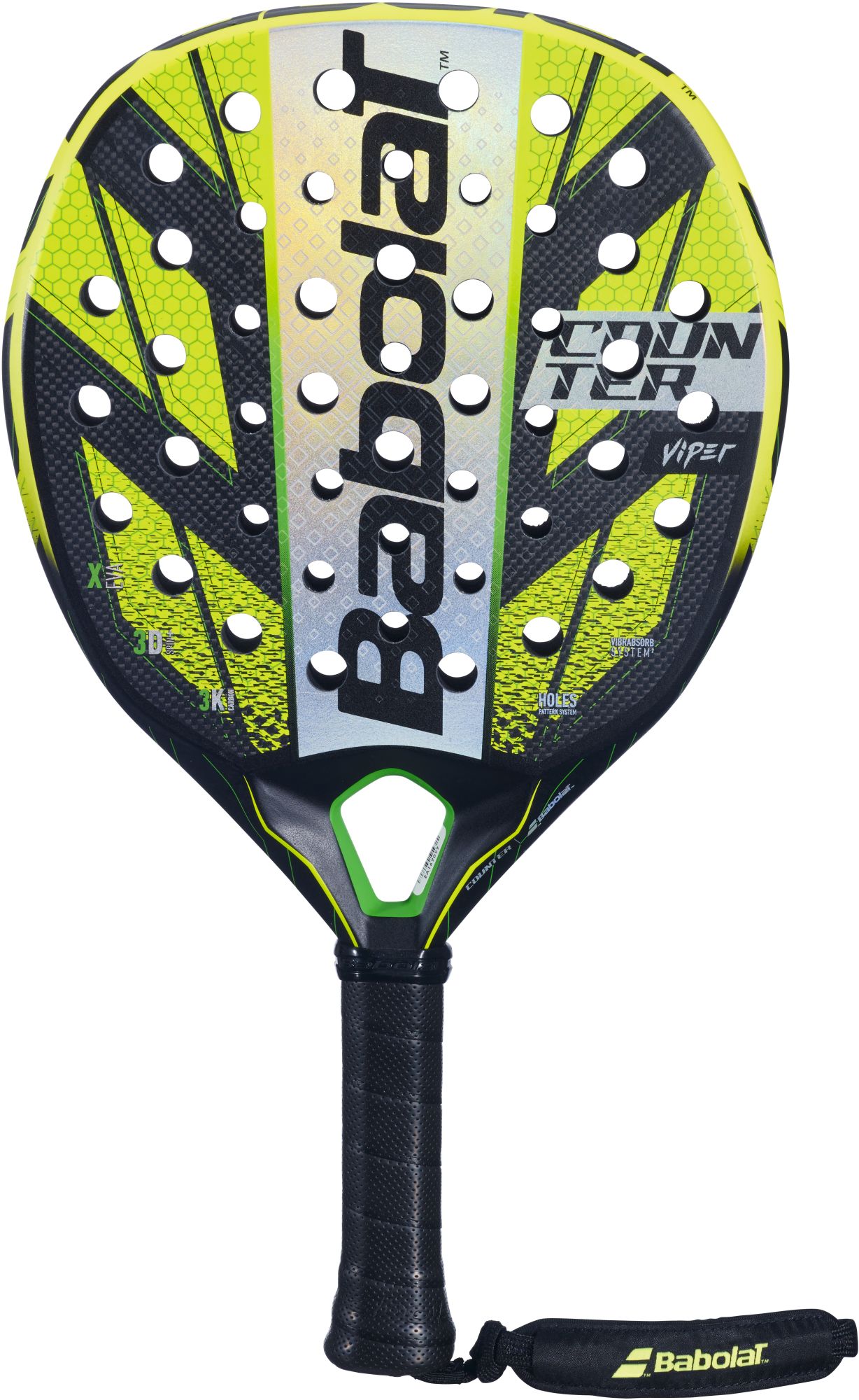 Babolat Counter Viper Padel Racket Yellow Black Grey