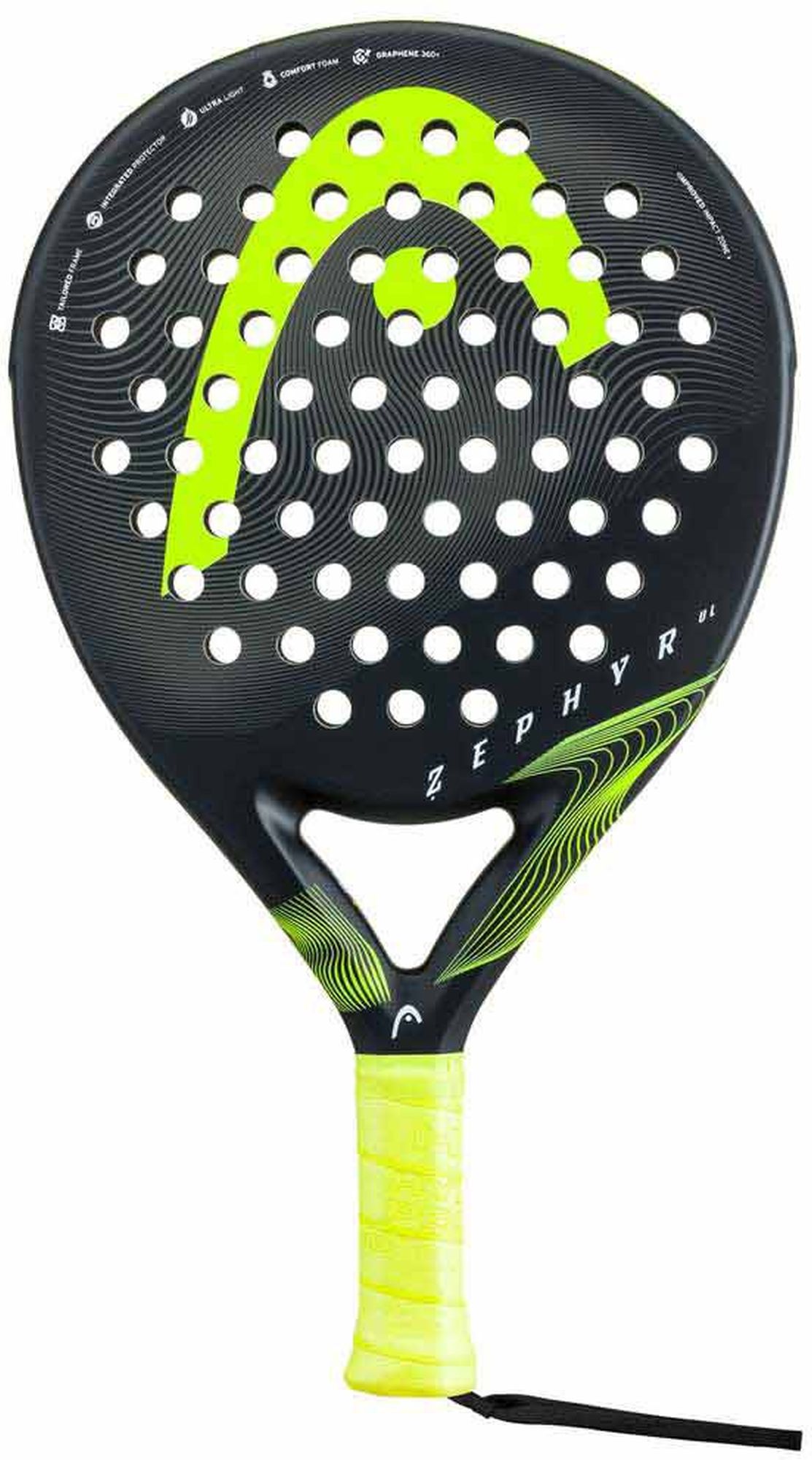 Head Zephyr UL Padel Racket (Black/Yellow)