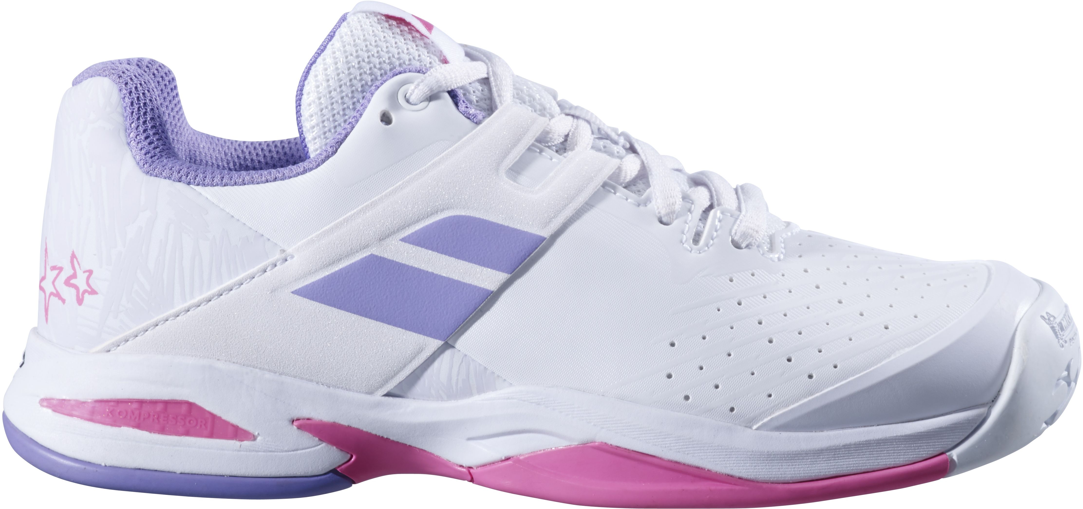 Babolat Junior Girls Propulse All Court Tennis Shoe White Lavender