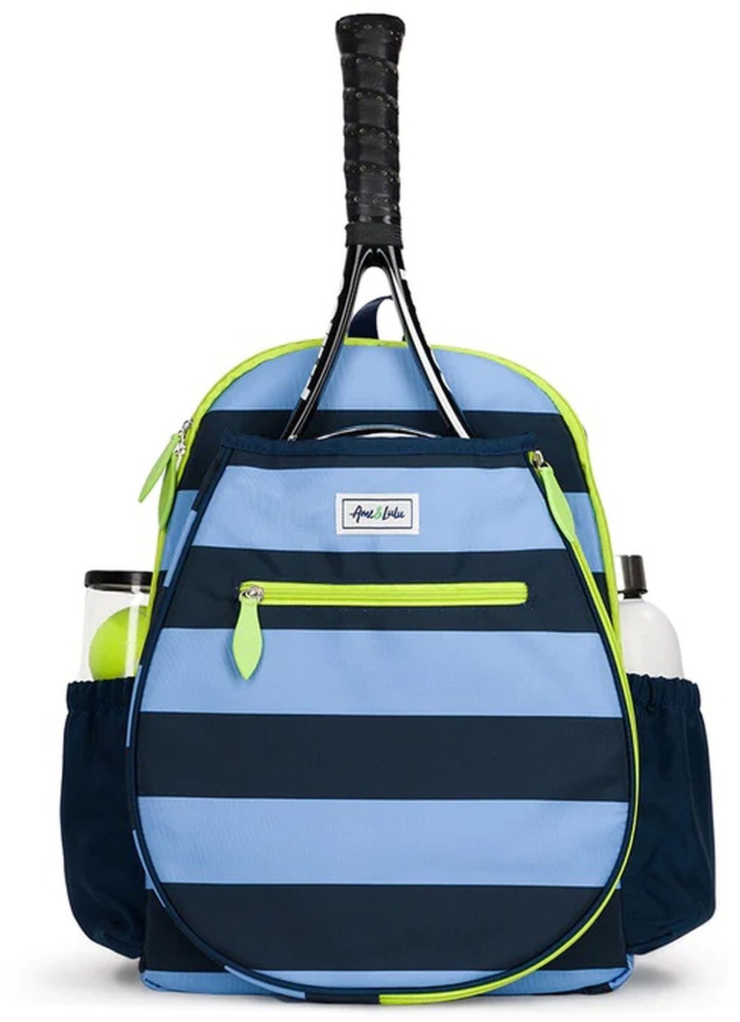 Ame &amp; Lulu Big Love Tennis Backpack (Navy Blue Stripes)