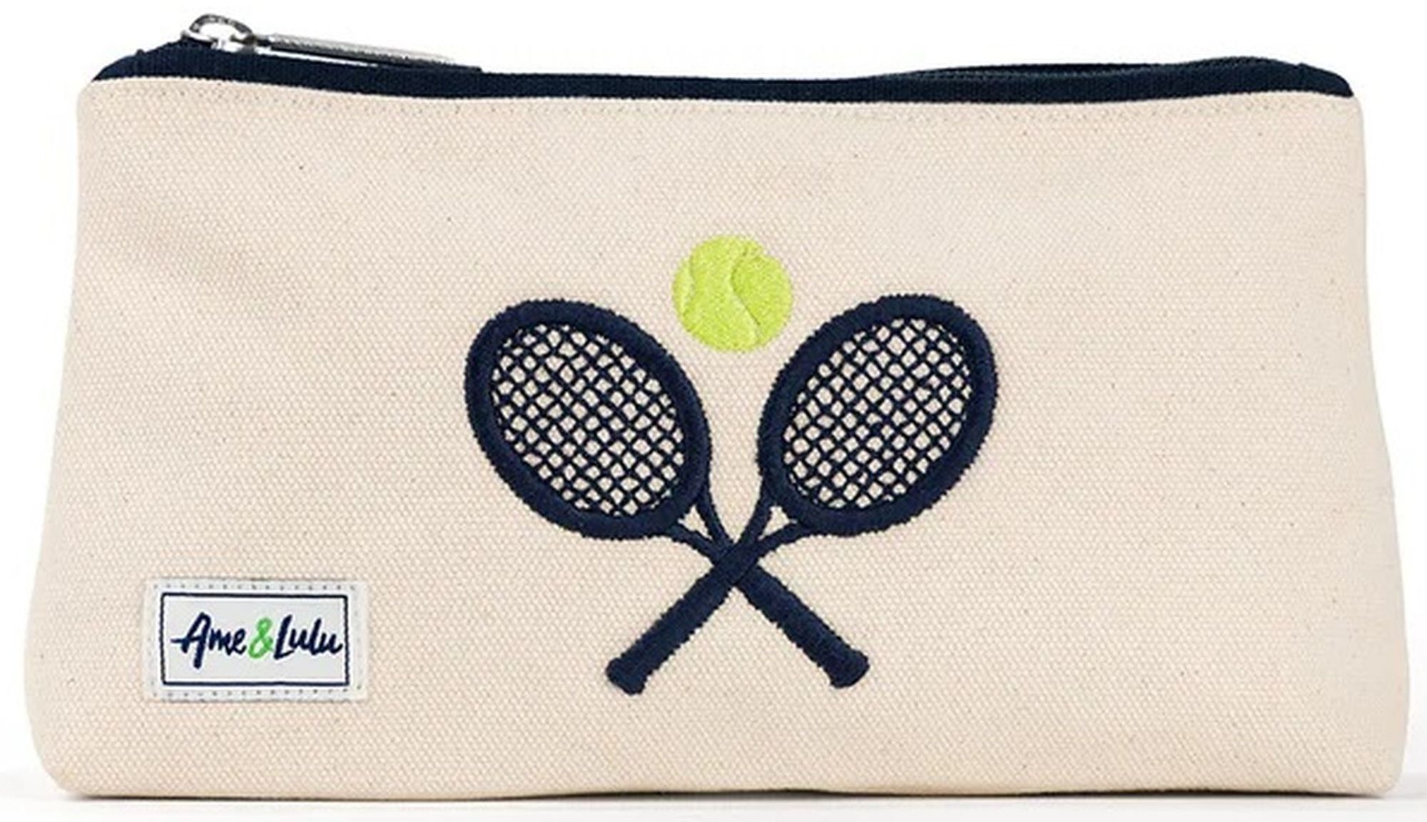 Ame & Lulu Brush It Off Tennis Cosmetic Case (Classic Racquets)