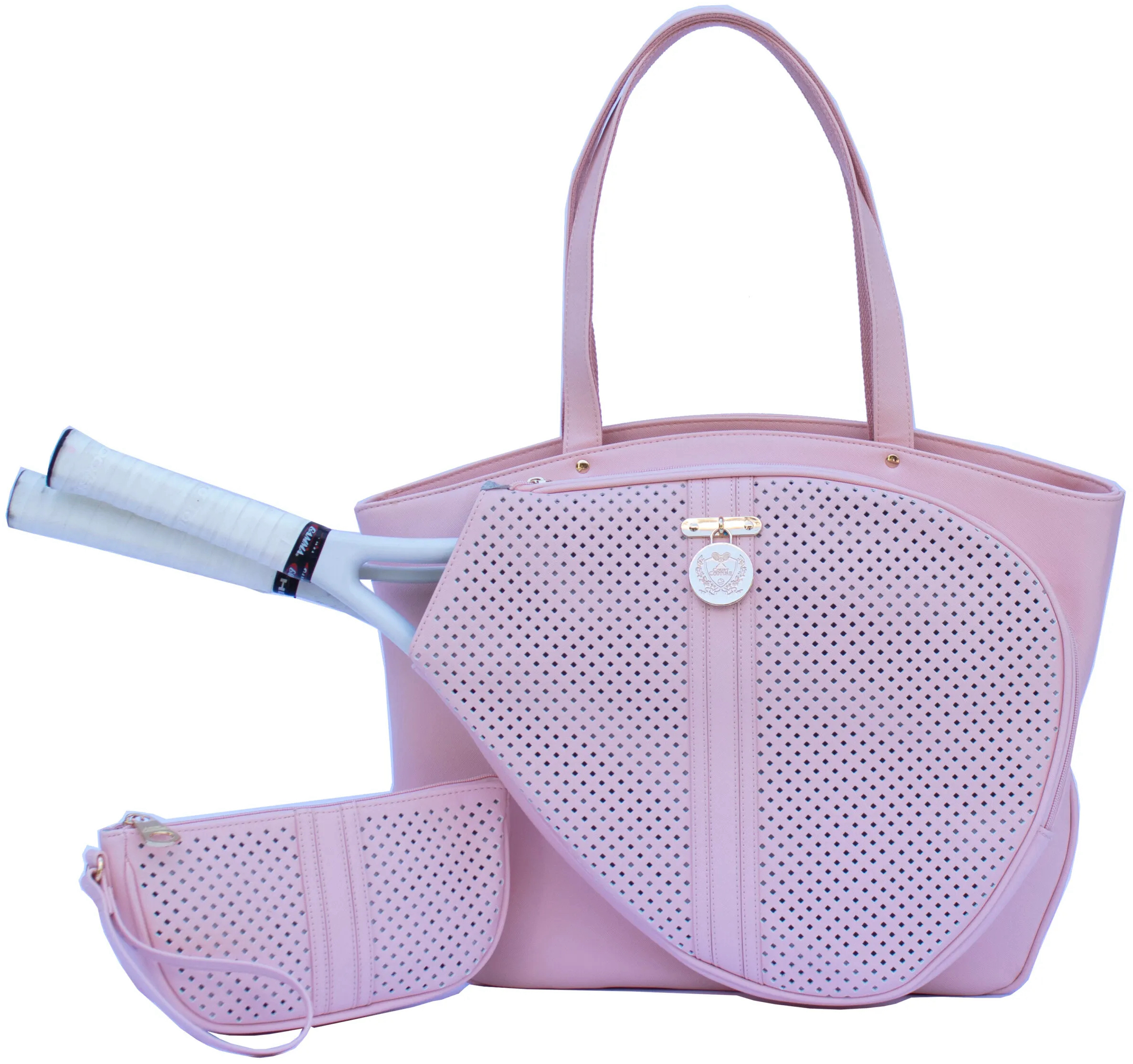 Court Couture Cassanova Perforated Tennis & Pickleball Bag (Pink)