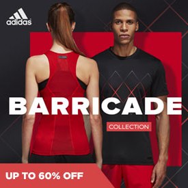 Sale: Adidas Barricade Apparel and Shoes