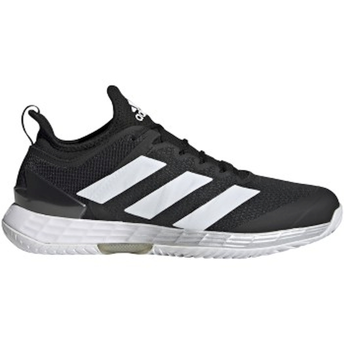 Adidas Men's Adizero Ubersonic 4 Tennis Shoes (Core Black/Flat White/Silver Metallic)