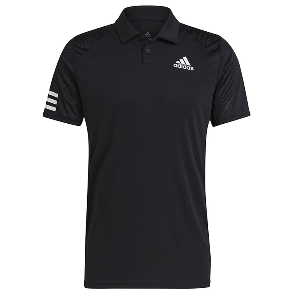 Adidas Men's Club 3 Stripe Tennis Polo (Black/White)