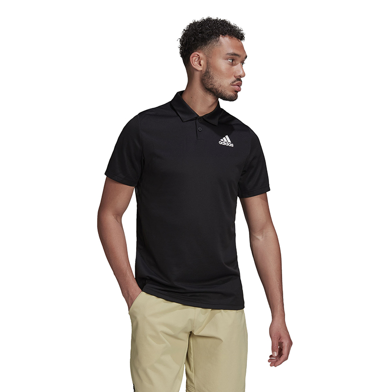 Adidas Men's Heat.RDY Tennis Polo (Black)