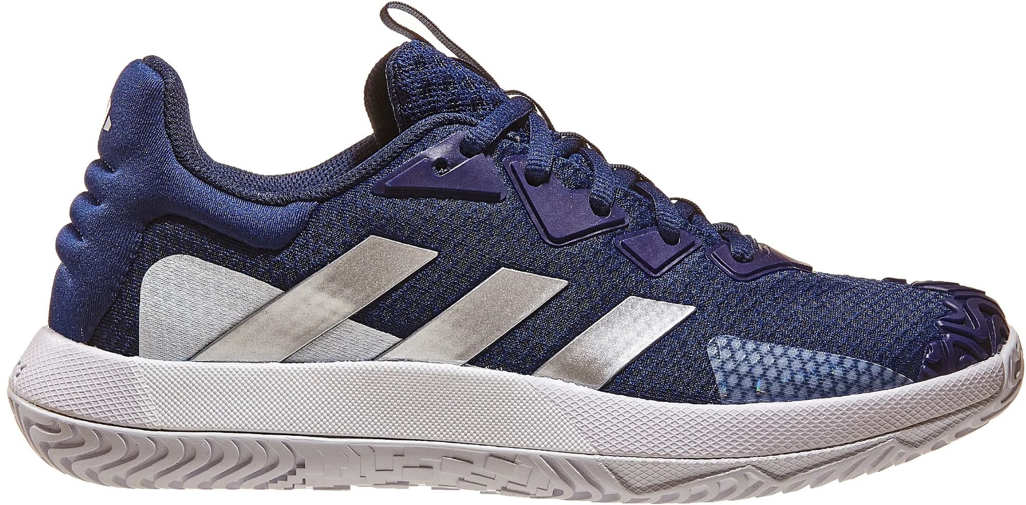 Adidas Men’s SoleMatch Control Tennis Shoes (Team Navy Blue/Matte  Silver/Cloud White)