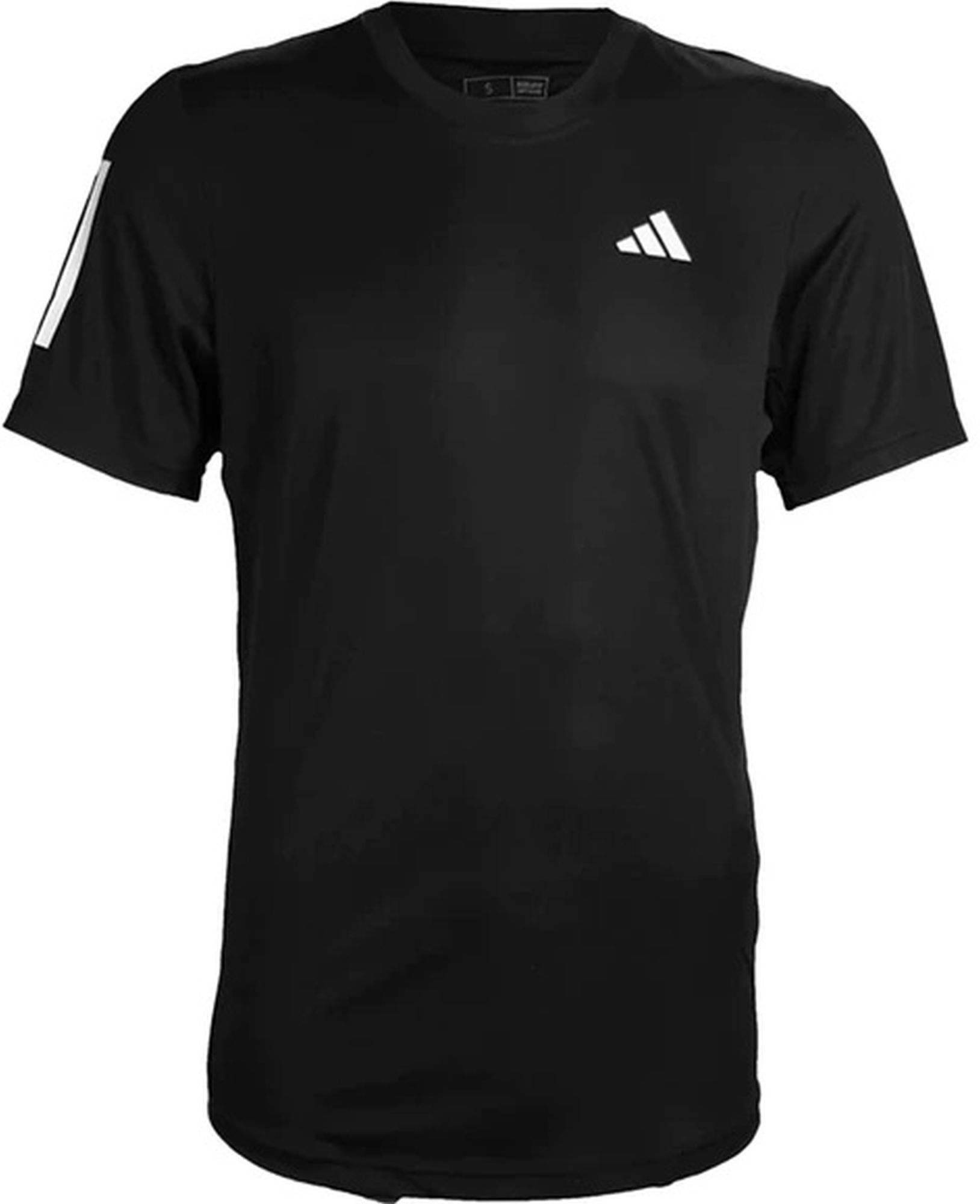 Adidas Men's Club Vertical 3 Stripe Tennis Tee (Black)