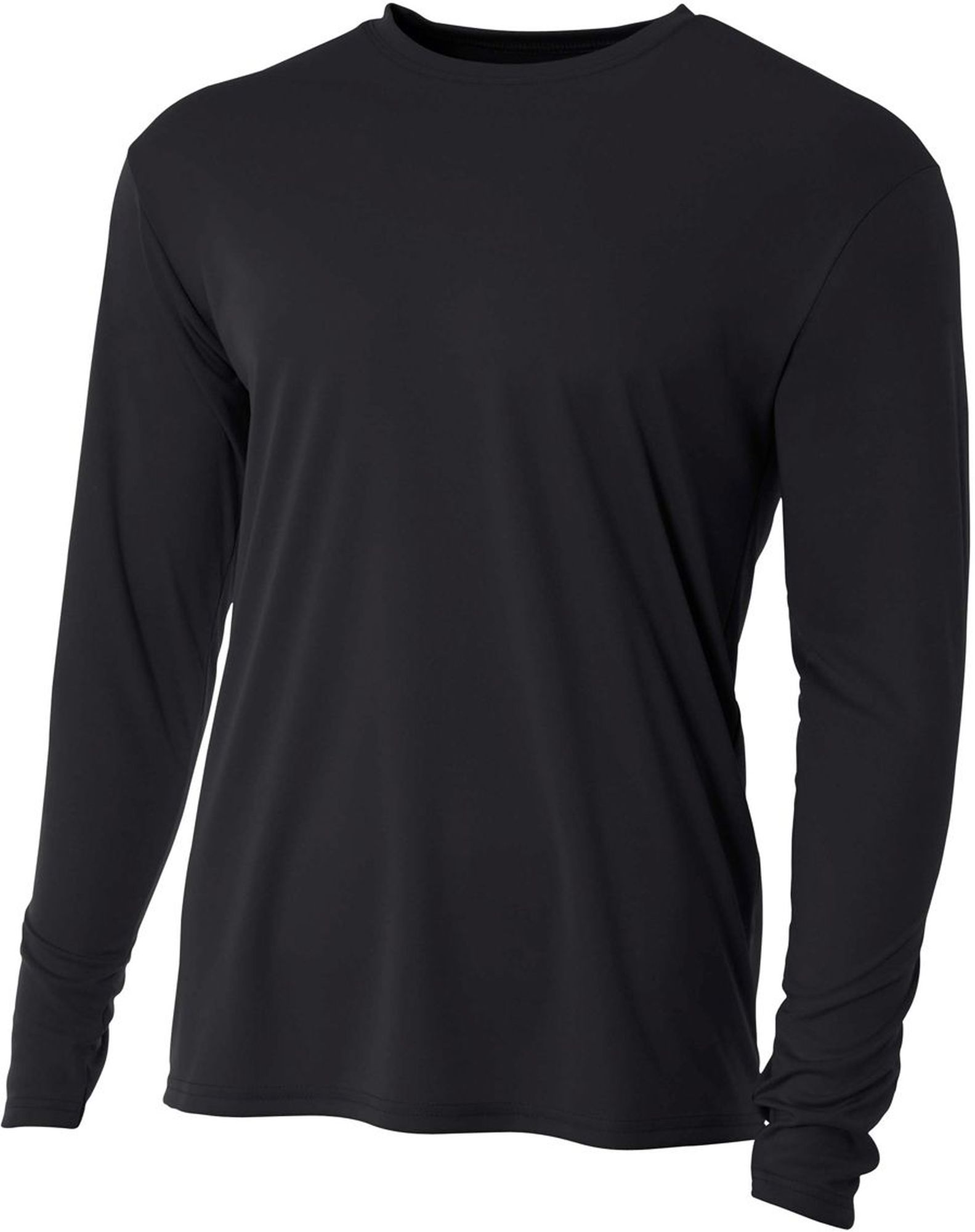 A4 Men's Performance Long Sleeve Crew (Black)