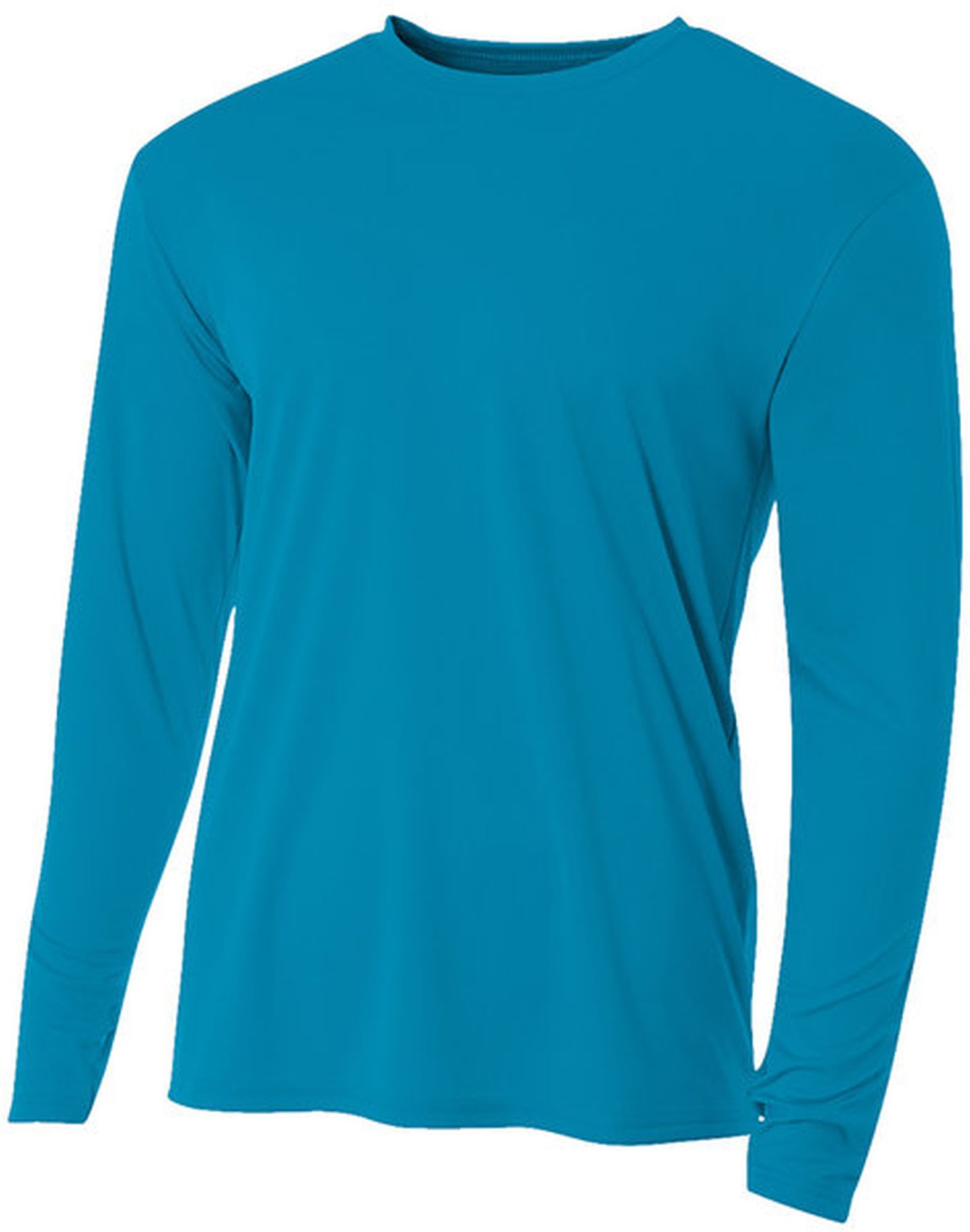 A4 Men's Performance Long Sleeve Crew (Electric Blue)