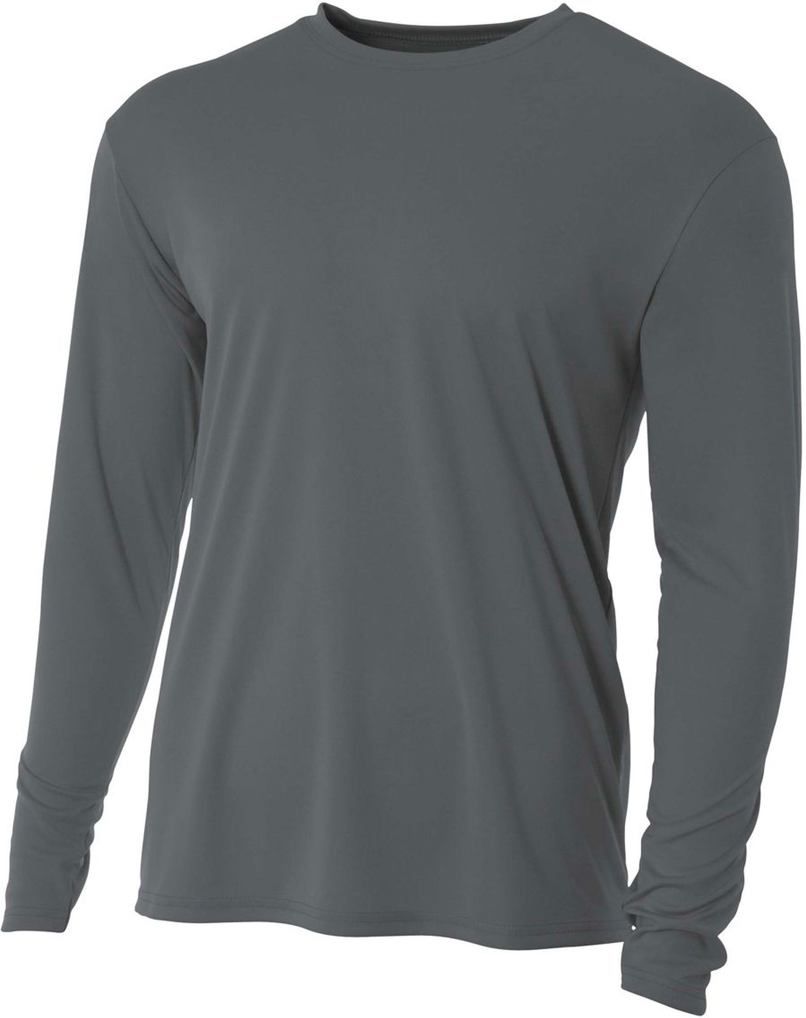 A4 Men's Performance Long Sleeve Crew (Graphite Heather)