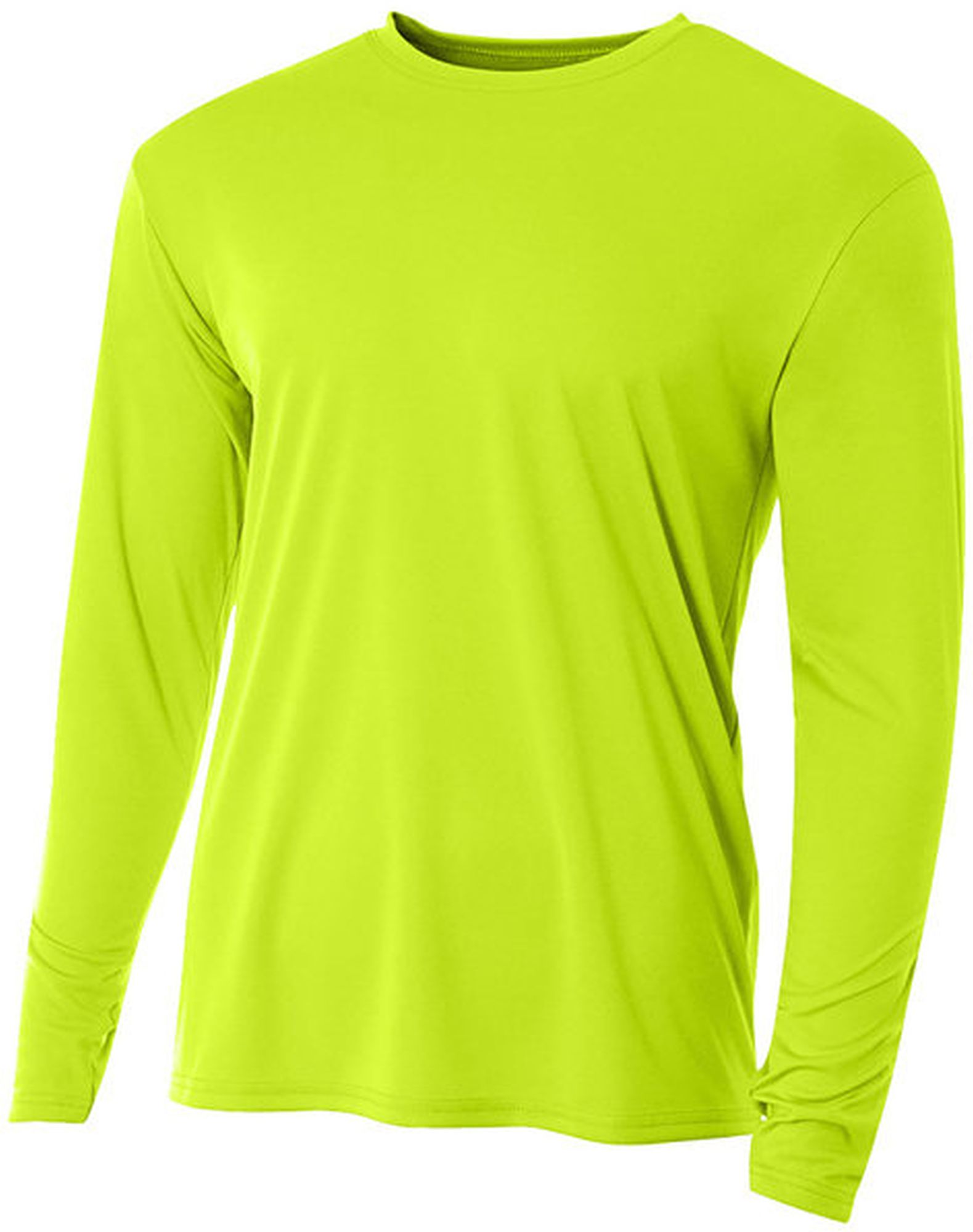 A4 Men's Performance Long Sleeve Crew (Lime)