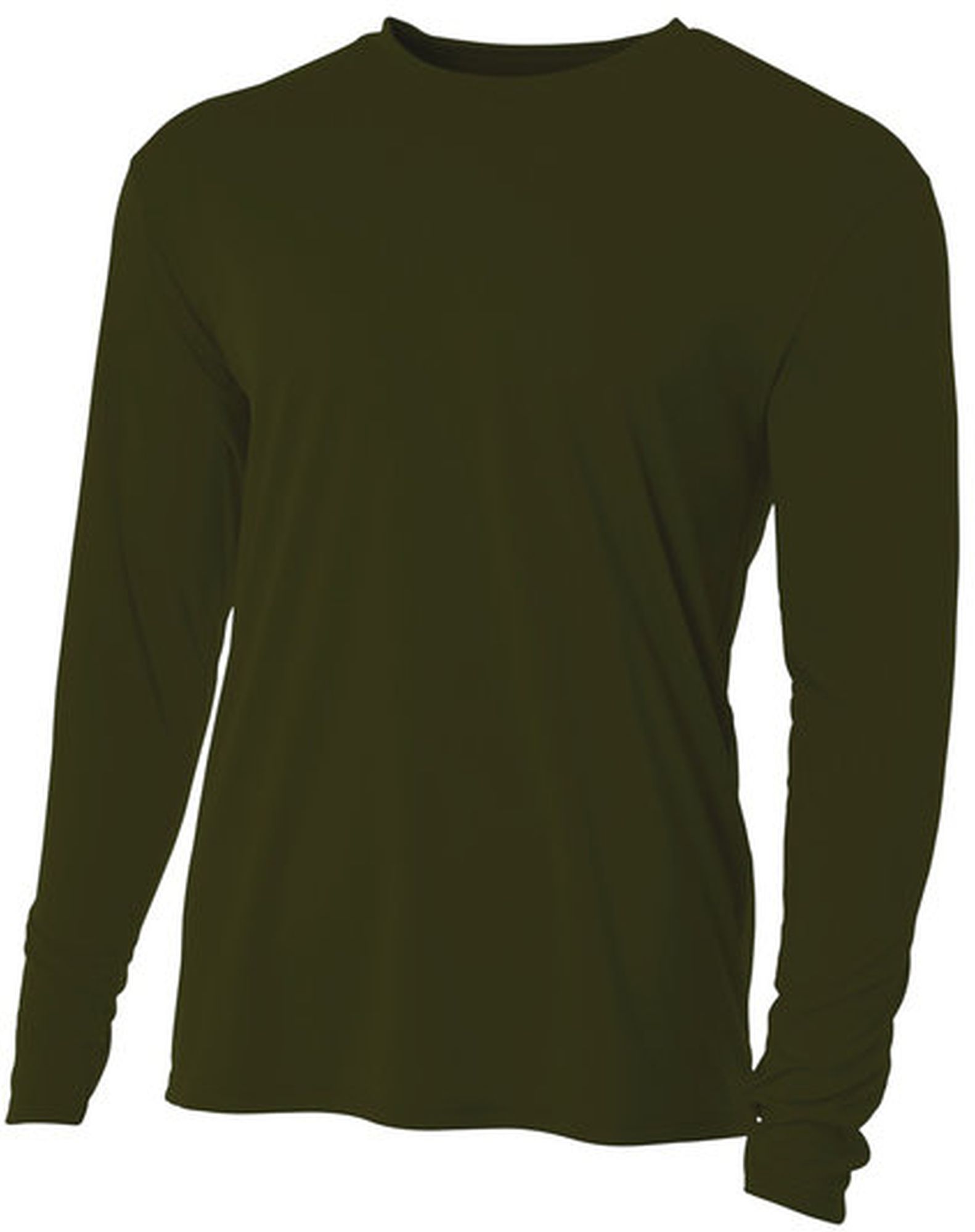 A4 Men's Performance Long Sleeve Crew (Military Green)