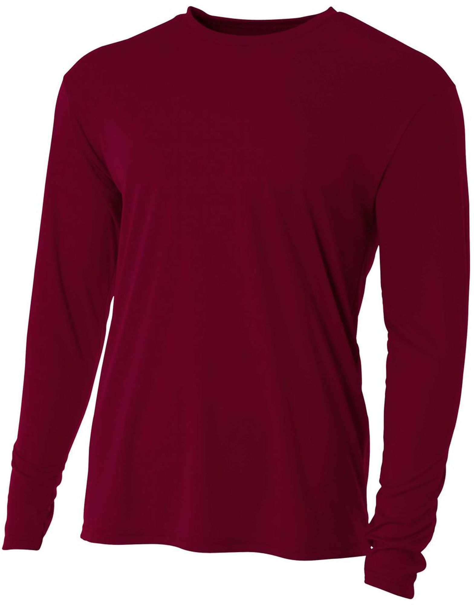 A4 Men's Performance Long Sleeve Crew (Maroon)