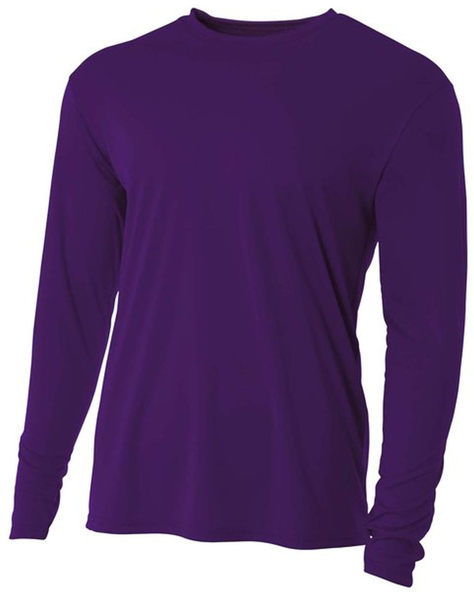 A4 Men's Performance Long Sleeve Crew (Purple)