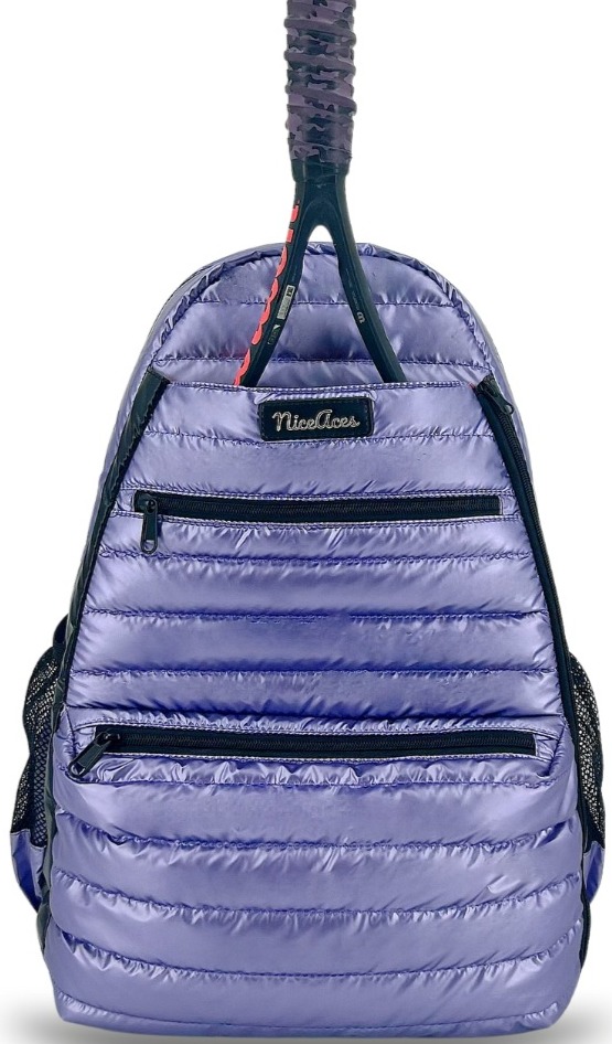 NiceAces Neon Ultra-Lite Tennis & Pickleball Puffer Backpack (Amethyst)