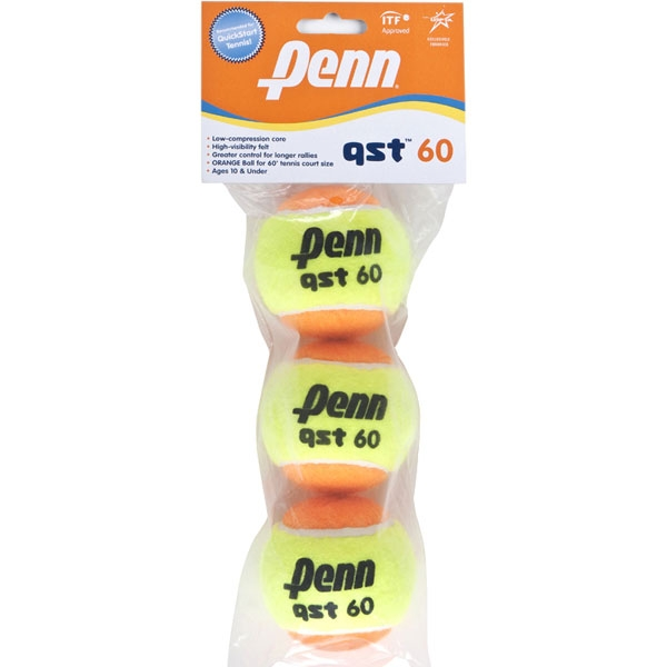 Penn QST 60 Orange Training Tennis Balls (3 Balls)