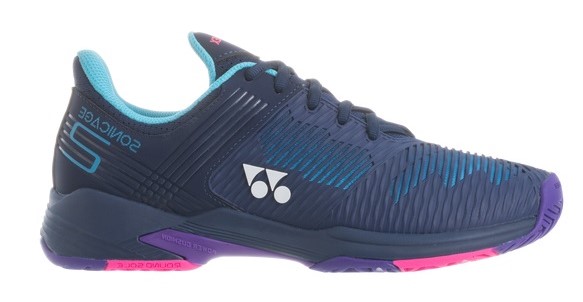 Yonex Women's Sonicage 2 Tennis Shoes (Navy/Blue Purple)