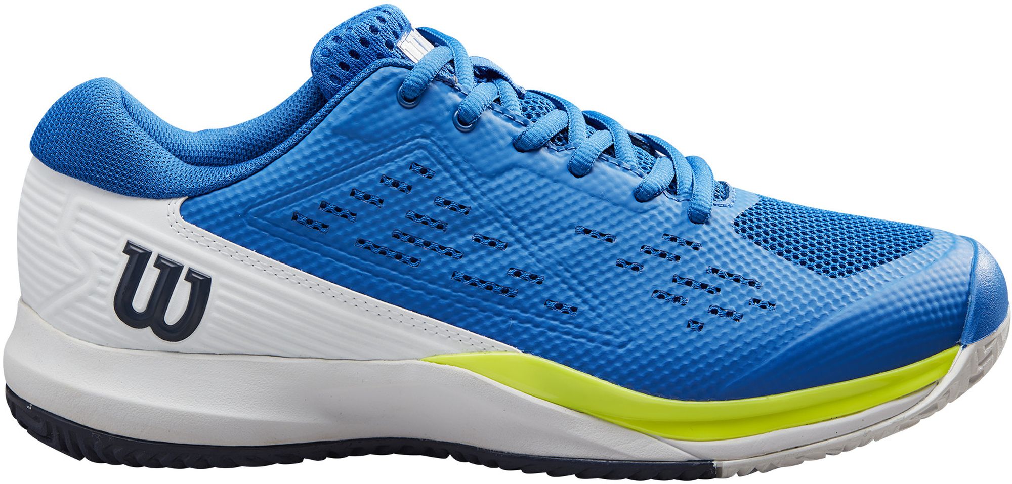 Wilson Men's Rush Pro ACE Tennis Shoes (Lapis Blue/White/Safety Yellow)