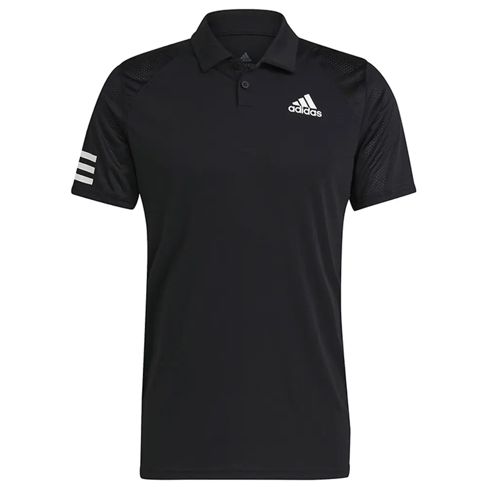 Adidas Men's Club 3 Stripe Tennis Polo (Black/White)