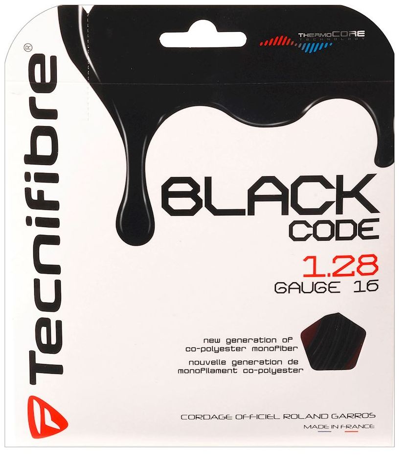 Tecnifibre Black Code 16g Tennis String Set (Black)