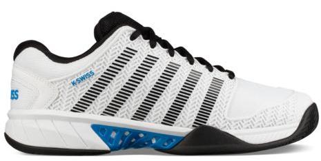 K-Swiss Men&amp;apos;s Hypercourt Express Tennis Shoes (White/Black/Brilliant Blue)