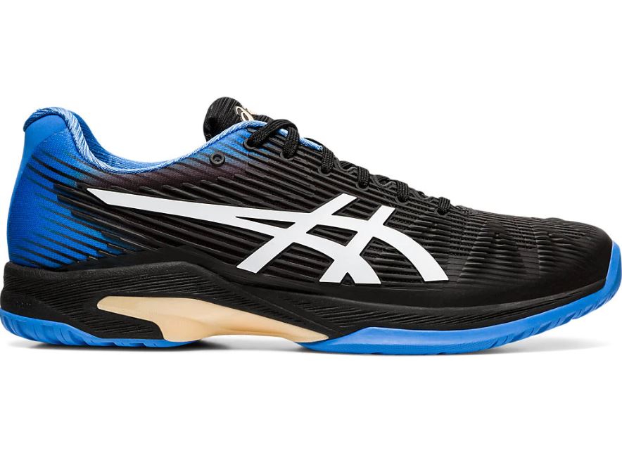 Asics Men&amp;apos;s Solution Speed FF Tennis Shoes (Black/Blue Coast)